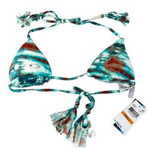 NEW! Isabella Rose Bikini Top Removable Cups String Bead ACcent - S